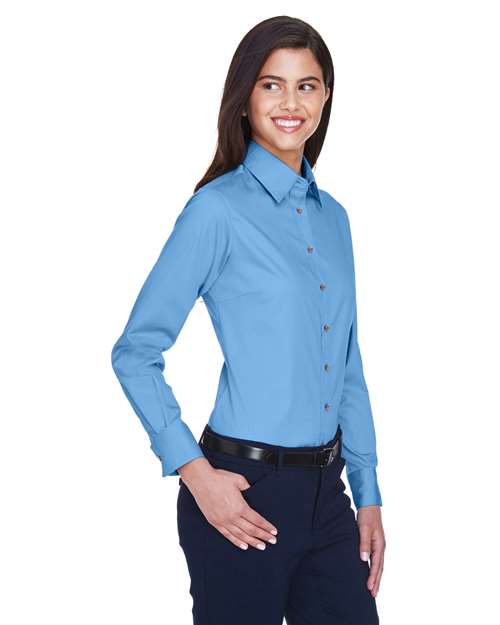 Harriton-M500W-Women's Easy Blend™ Long Sleeve Twill Dress Shirt with Stain-Release - Image 84