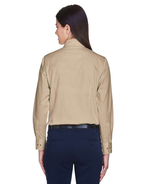 Harriton-M500W-Women's Easy Blend™ Long Sleeve Twill Dress Shirt with Stain-Release - Image 94