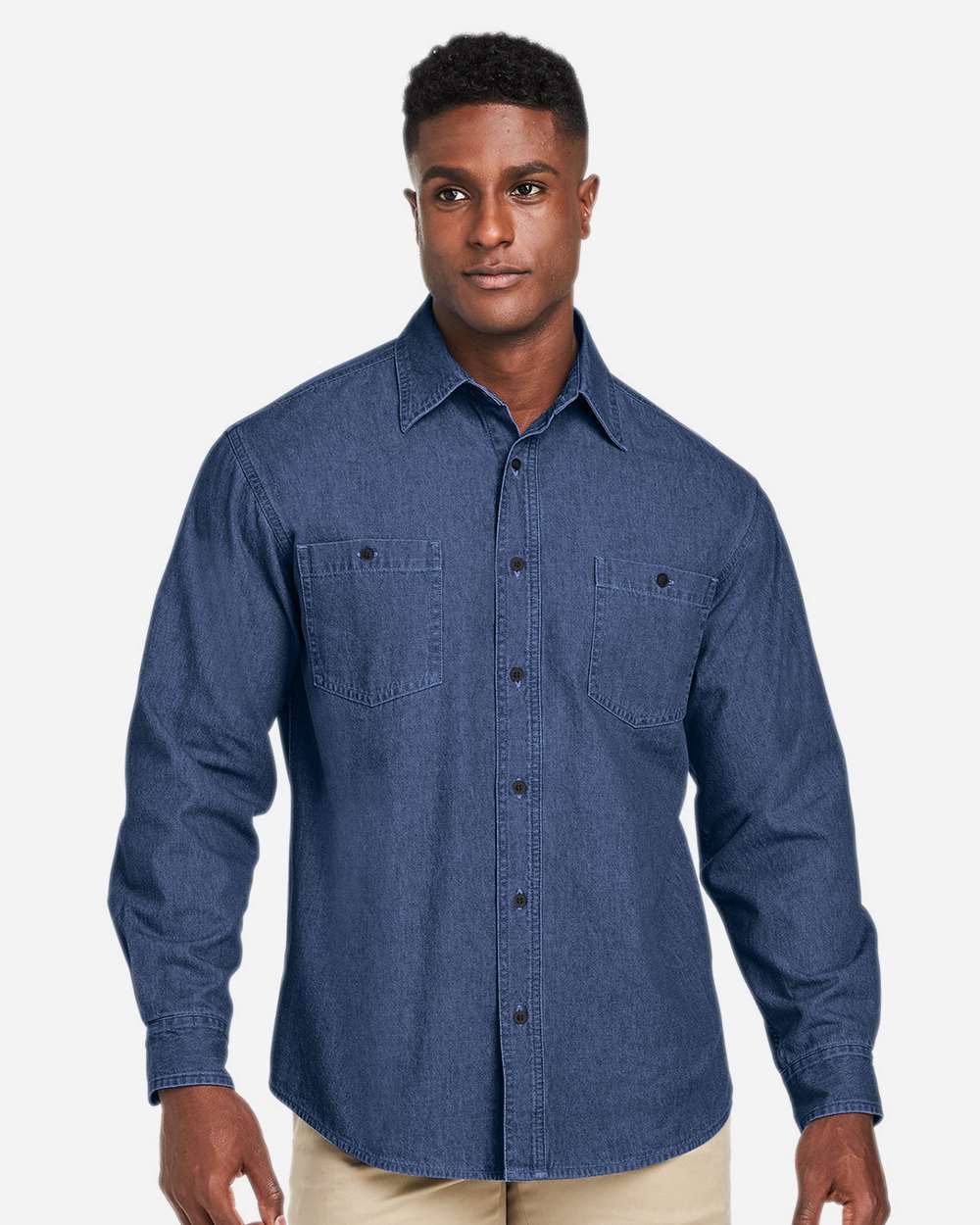 Harriton-M540-Unisex Denim Shirt Jacket - Image 4