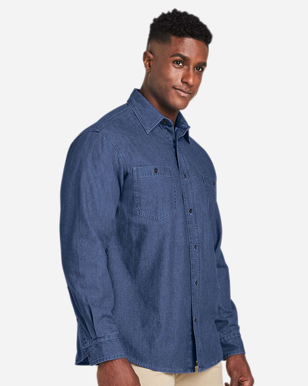 Harriton-M540-Unisex Denim Shirt Jacket - Image 5
