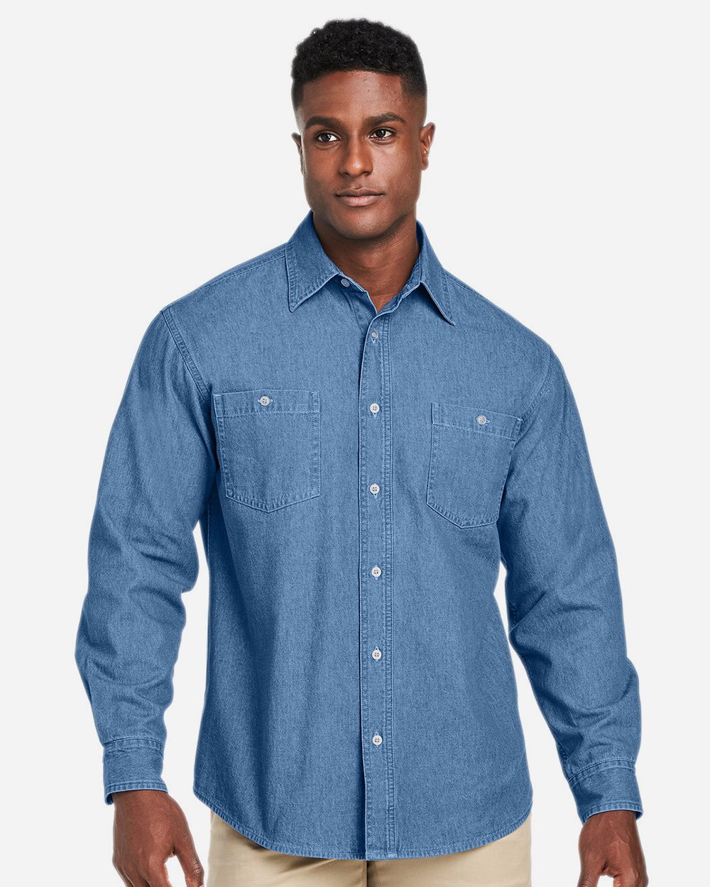 Harriton-M540-Unisex Denim Shirt Jacket - Image 7