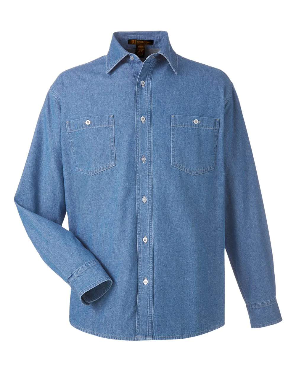 Harriton-M540-Unisex Denim Shirt Jacket - Image 8