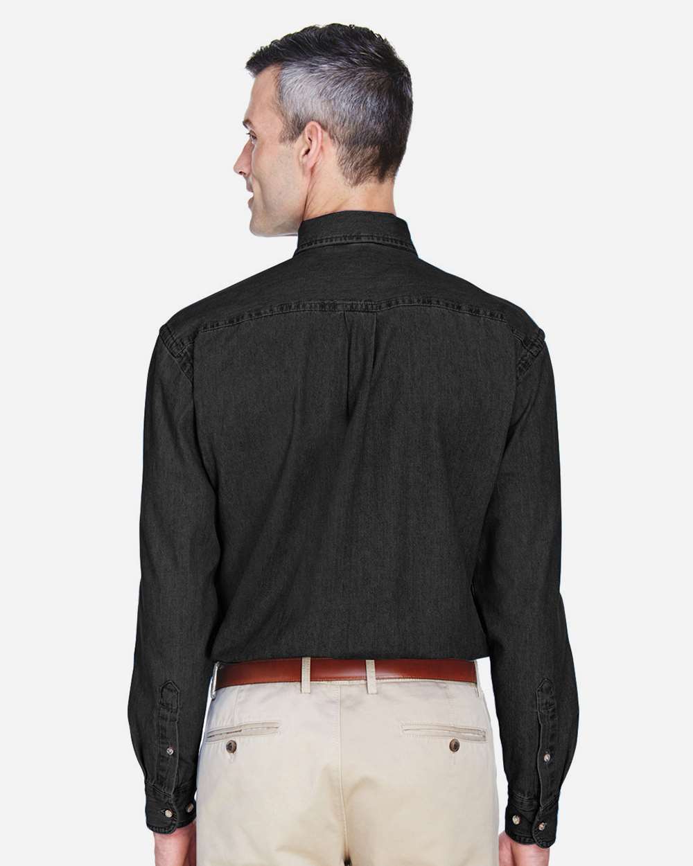 Harriton-M550-Men's Long Sleeve Denim Shirt - Image 16