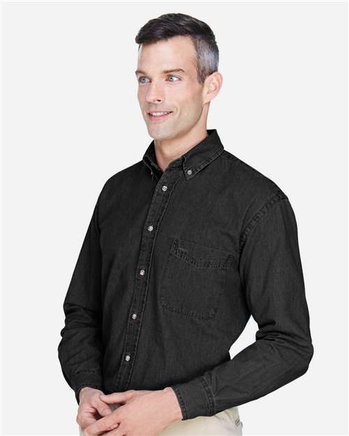 Harriton-M550-Men's Long Sleeve Denim Shirt - Image 19