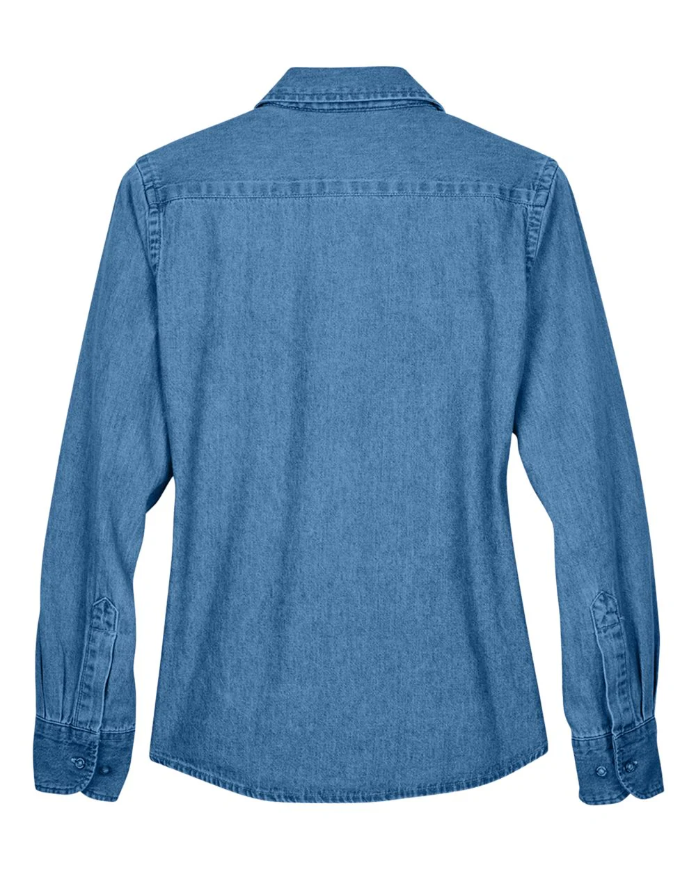 Harriton-M550W-Women's Long Sleeve Denim Shirt - Image 8