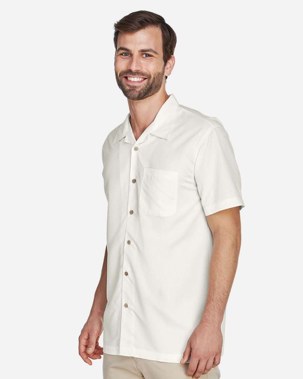 Harriton-M560-Men's Barbados Textured Camp Shirt - Image 15