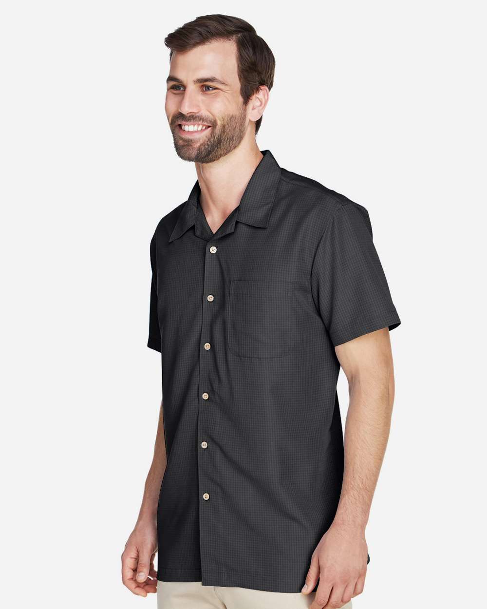 Harriton-M560-Men's Barbados Textured Camp Shirt - Image 4