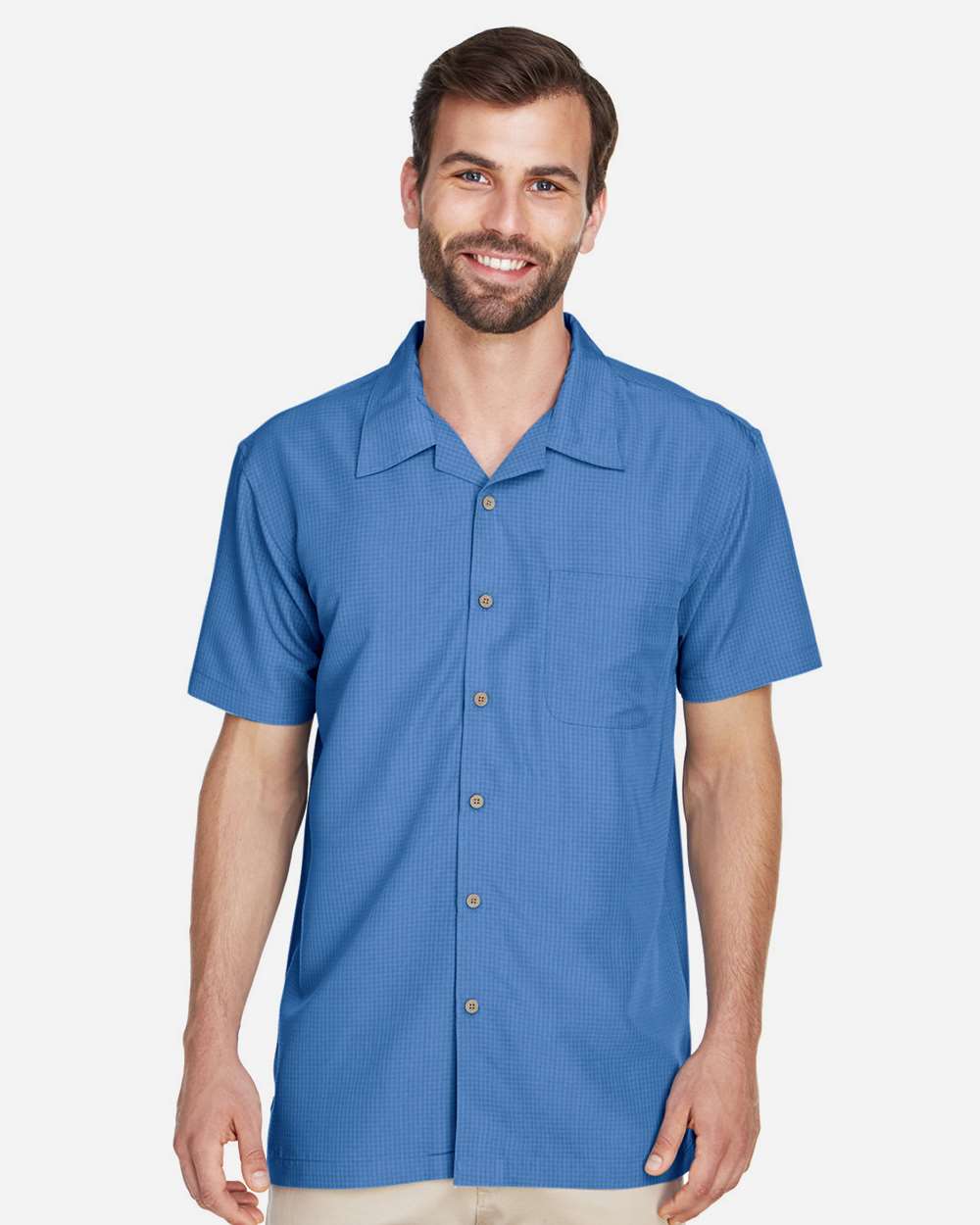 Harriton-M560-Men's Barbados Textured Camp Shirt - Image 49