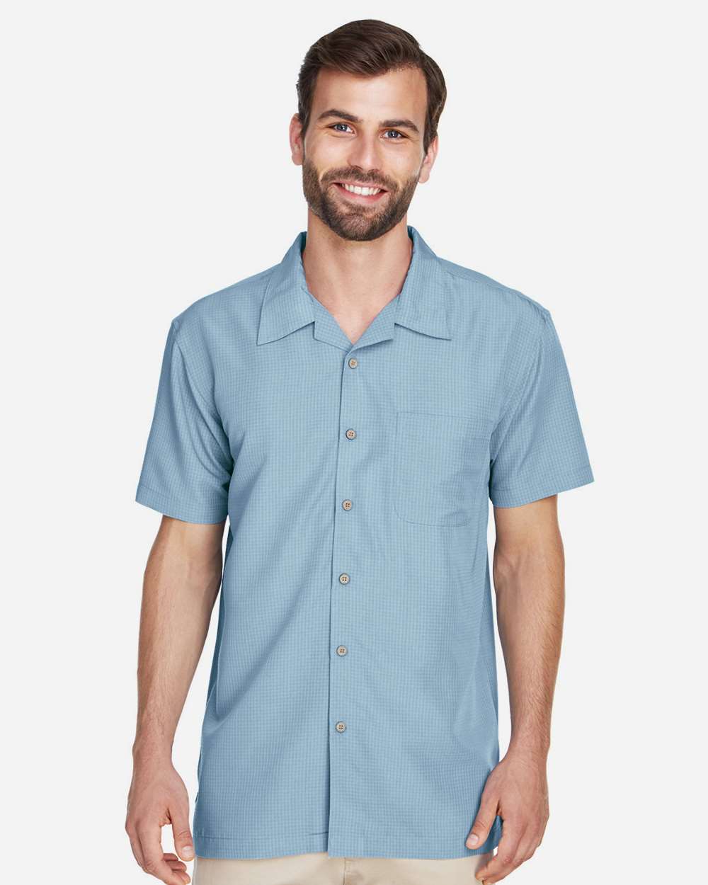 Harriton-M560-Men's Barbados Textured Camp Shirt - Image 9