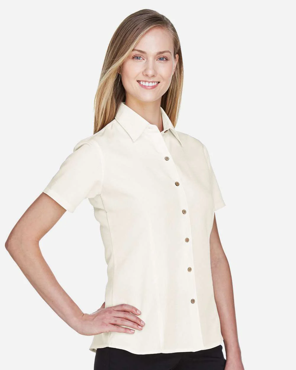 Harriton-M560W-Women's Barbados Textured Camp Shirt - Image 15