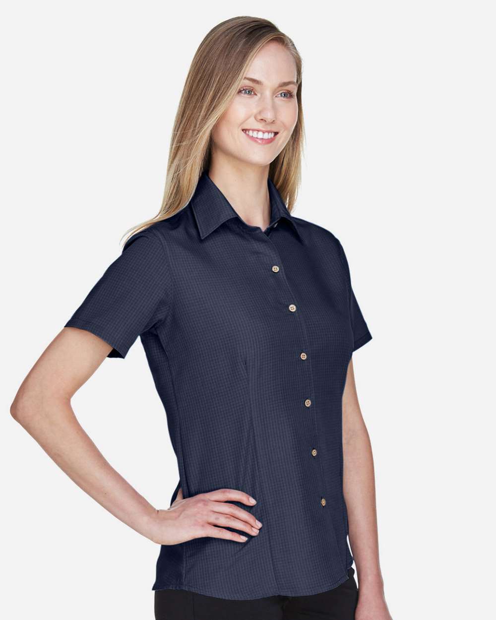Harriton-M560W-Women's Barbados Textured Camp Shirt - Image 25