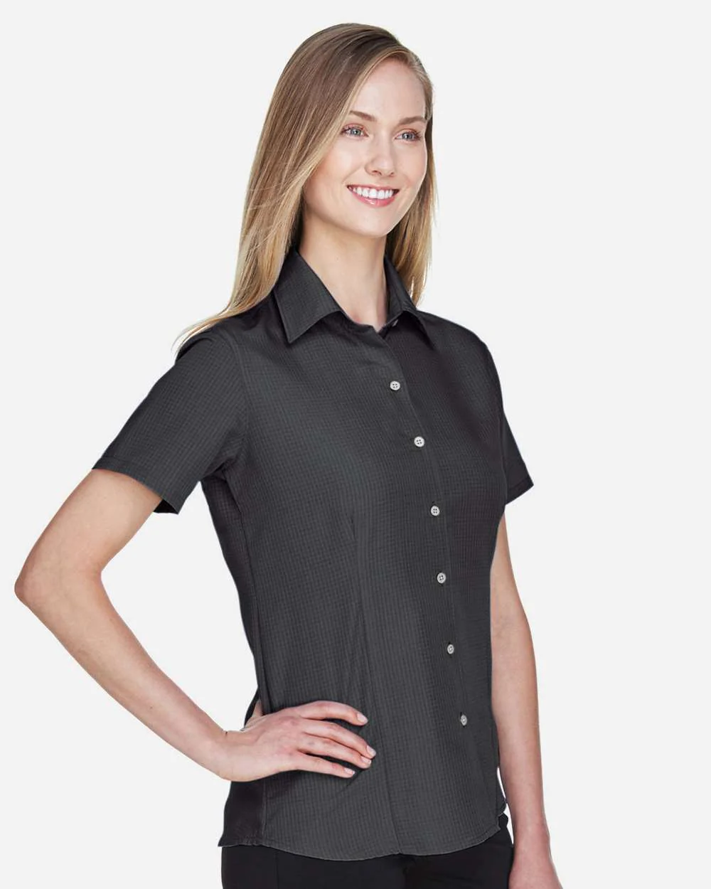 Harriton-M560W-Women's Barbados Textured Camp Shirt - Image 4