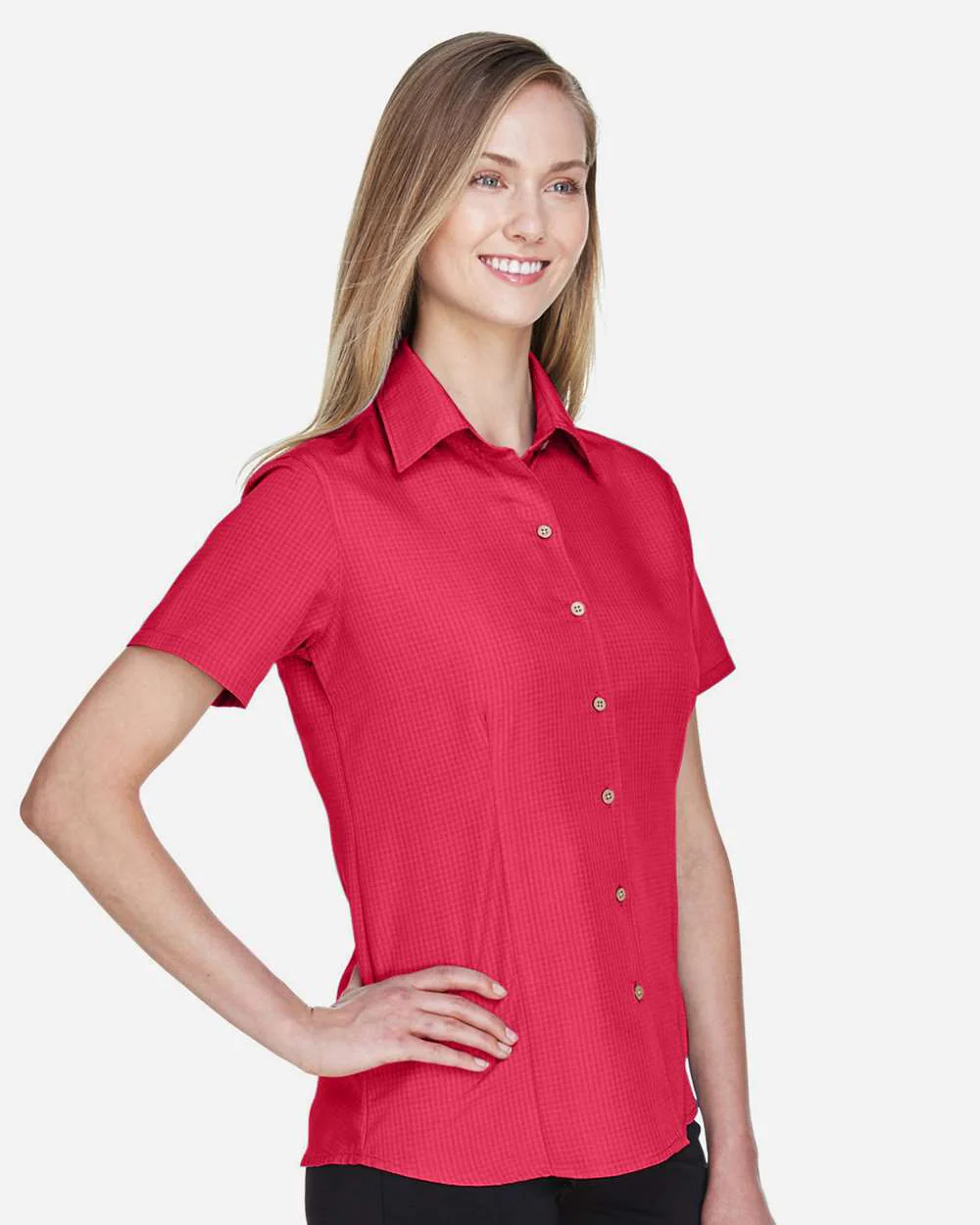 Harriton-M560W-Women's Barbados Textured Camp Shirt - Image 40