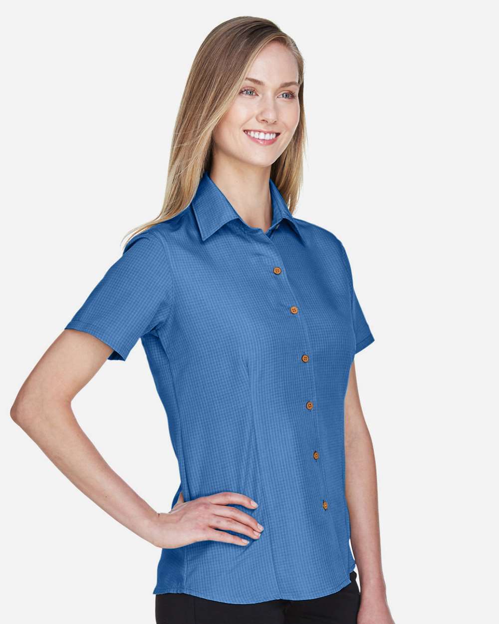Harriton-M560W-Women's Barbados Textured Camp Shirt - Image 50