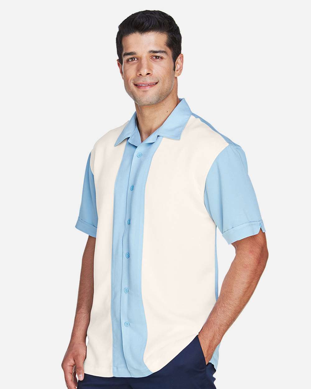 Harriton-M575-Men's Two-Tone Camp Shirt - Image 10