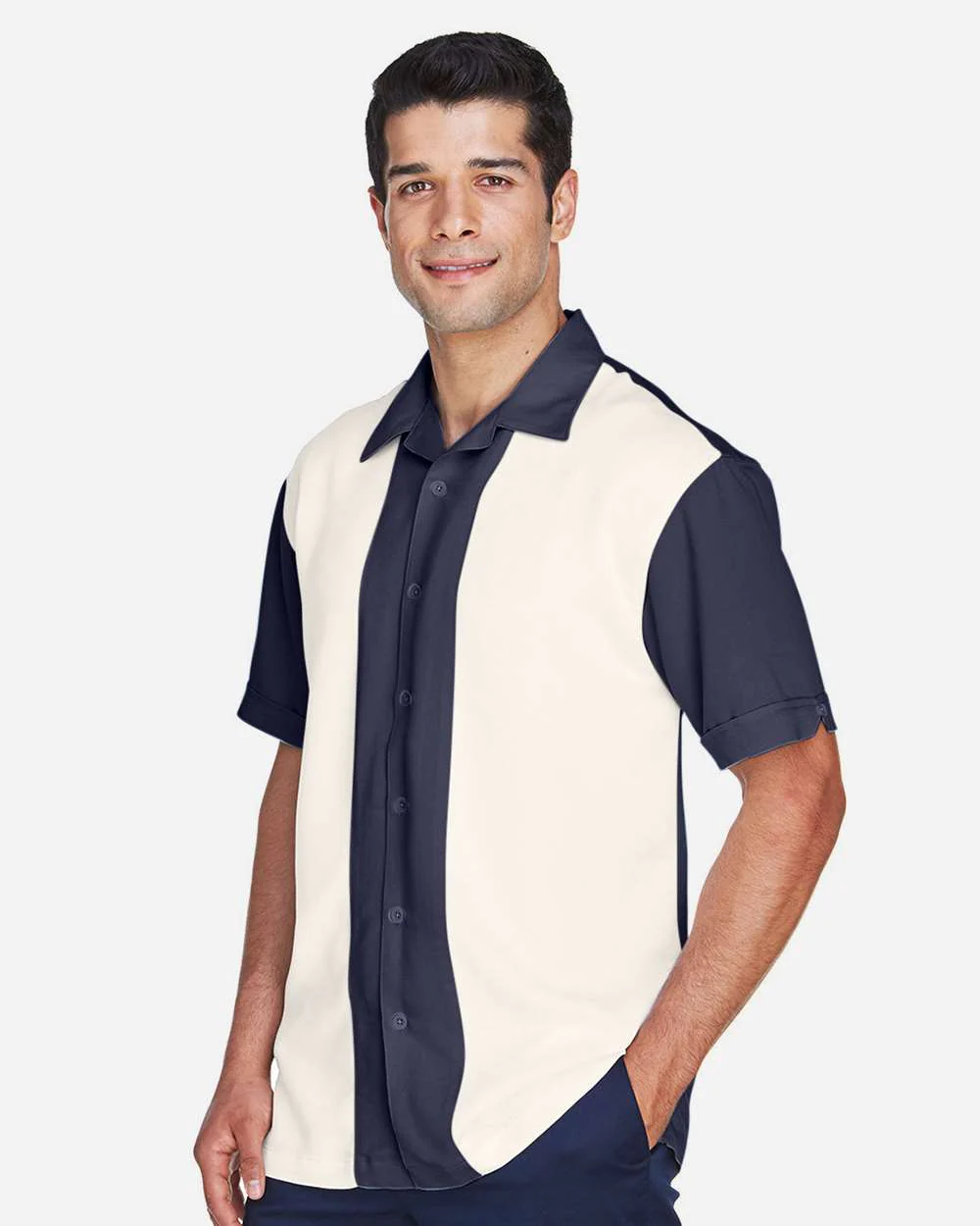 Harriton-M575-Men's Two-Tone Camp Shirt - Image 15