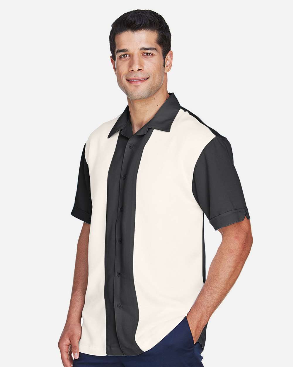 Harriton-M575-Men's Two-Tone Camp Shirt - Image 4