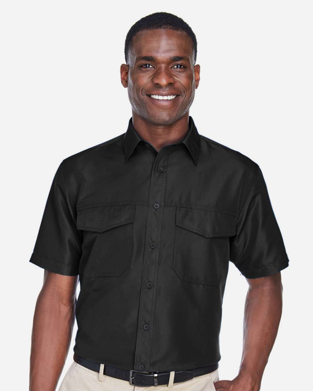 Harriton-M580-Men's Key West Short Sleeve Performance Staff Shirt - Image 2