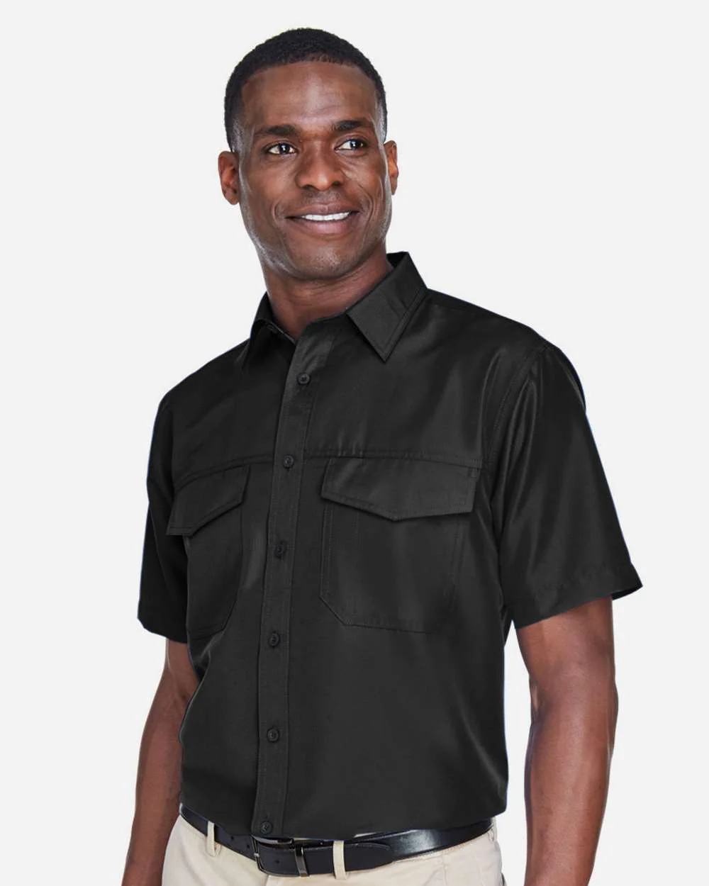 Harriton-M580-Men's Key West Short Sleeve Performance Staff Shirt - Image 3