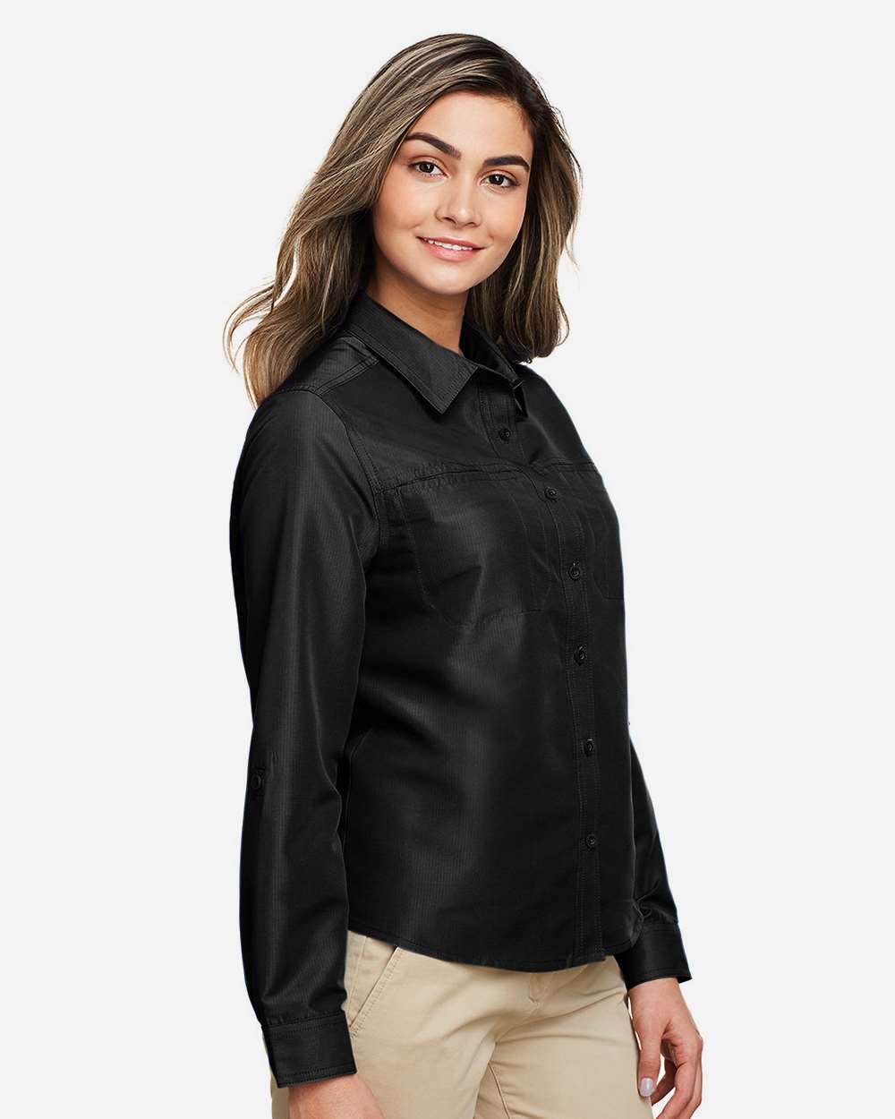 Harriton-M580LW-Women's Key West Long Sleeve Performance Staff Shirt - Image 4