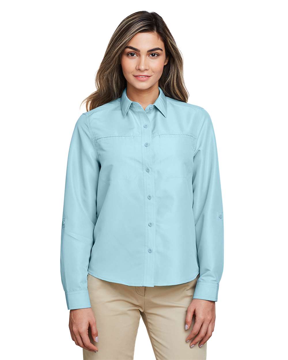 Harriton-M580LW-Women's Key West Long Sleeve Performance Staff Shirt - Image 9