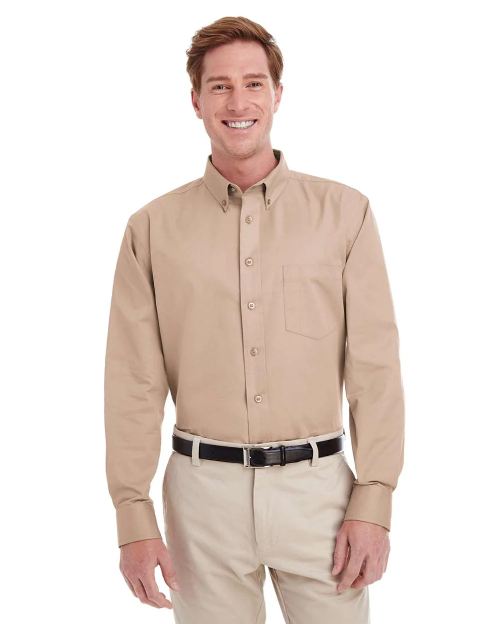 Harriton-M581-Men's Foundation Cotton Twill Dress Shirt with Teflon - Image 13