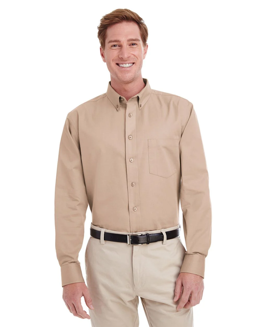 Harriton-M581-Men's Foundation Cotton Twill Dress Shirt with Teflon - Image 17