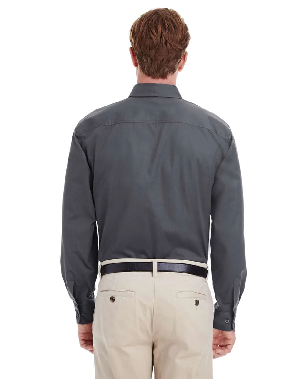 Harriton-M581-Men's Foundation Cotton Twill Dress Shirt with Teflon - Image 7