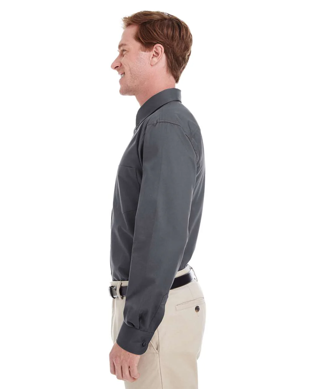 Harriton-M581-Men's Foundation Cotton Twill Dress Shirt with Teflon - Image 8