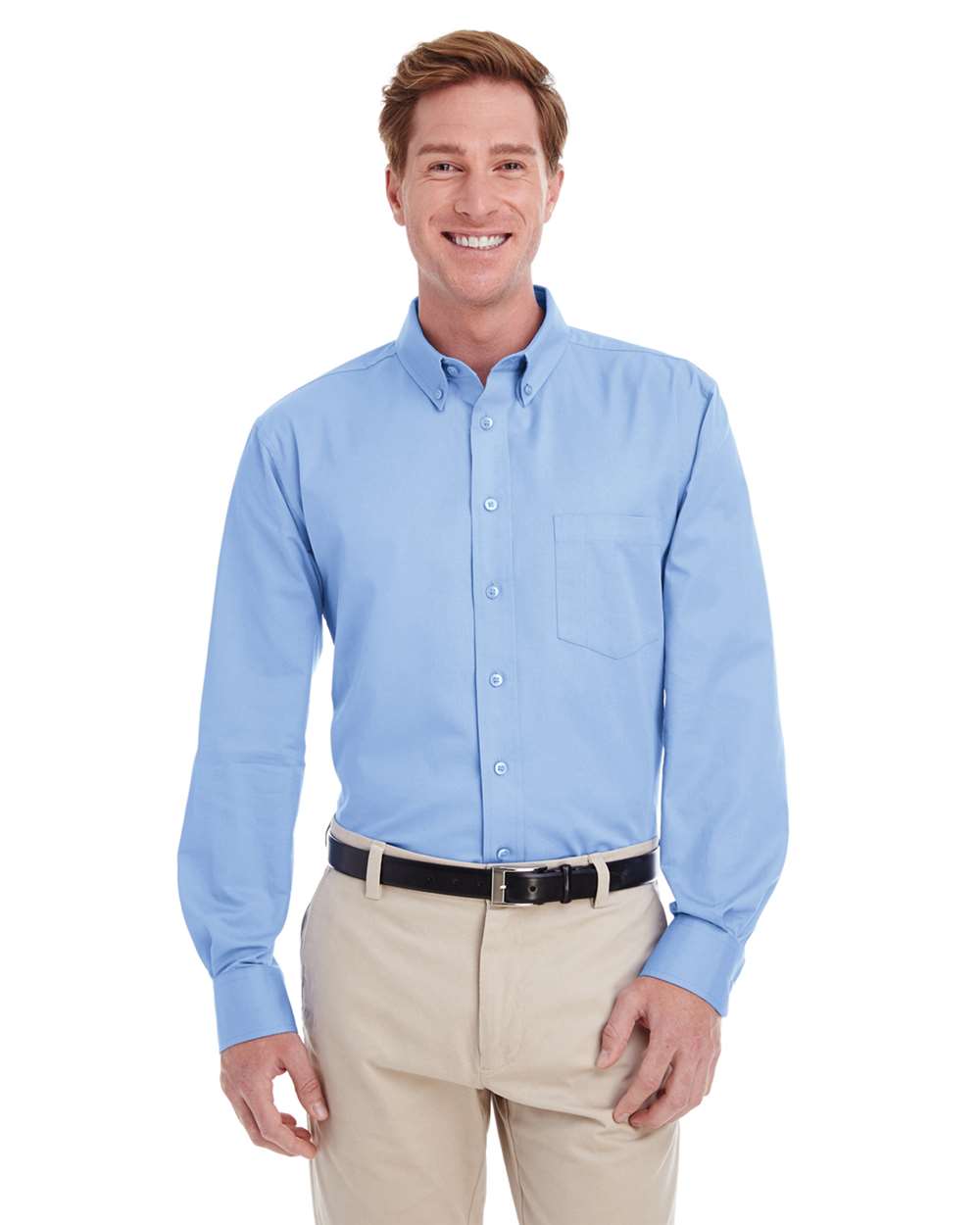 Harriton-M581-Men's Foundation Cotton Twill Dress Shirt with Teflon - Image 9
