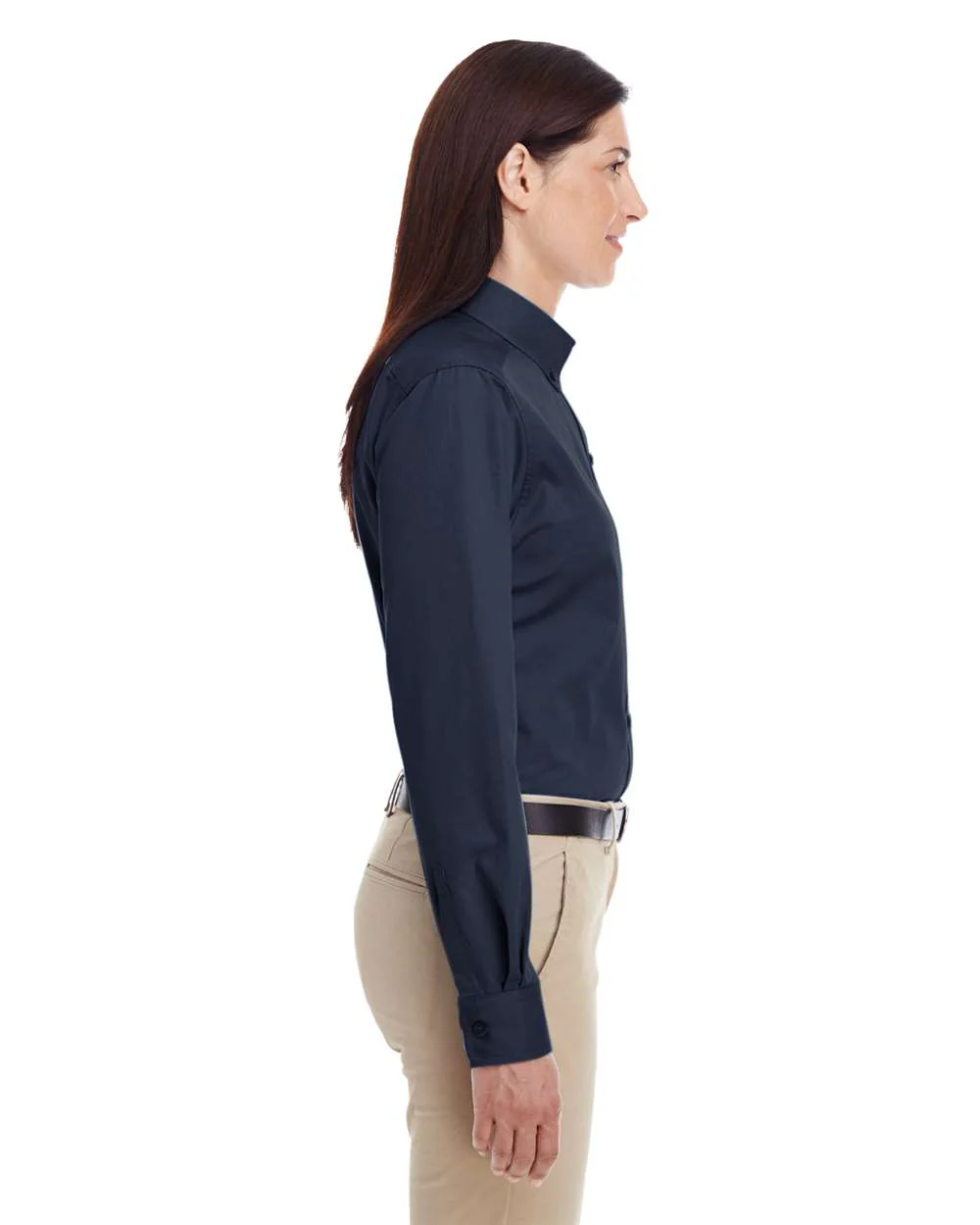 Harriton-M581W-Women's Foundation Cotton Twill Shirt with Teflon - Image 12