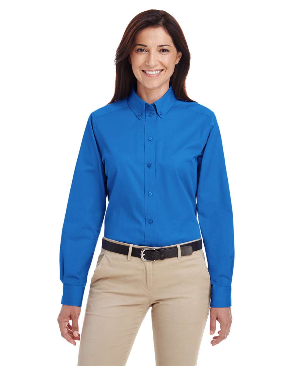 Harriton-M581W-Women's Foundation Cotton Twill Shirt with Teflon - Image 15
