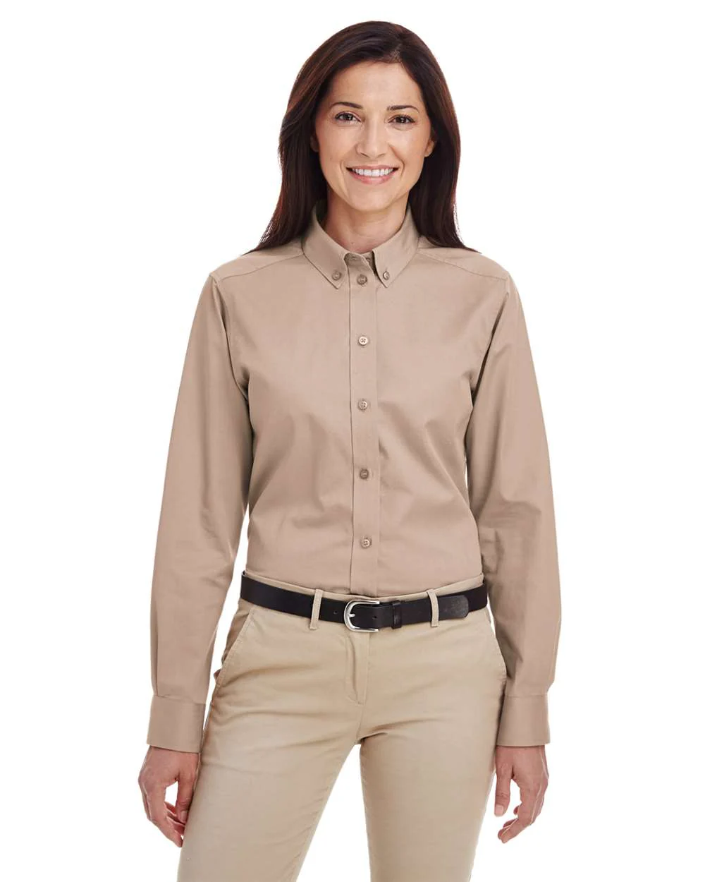 Harriton-M581W-Women's Foundation Cotton Twill Shirt with Teflon - Image 19