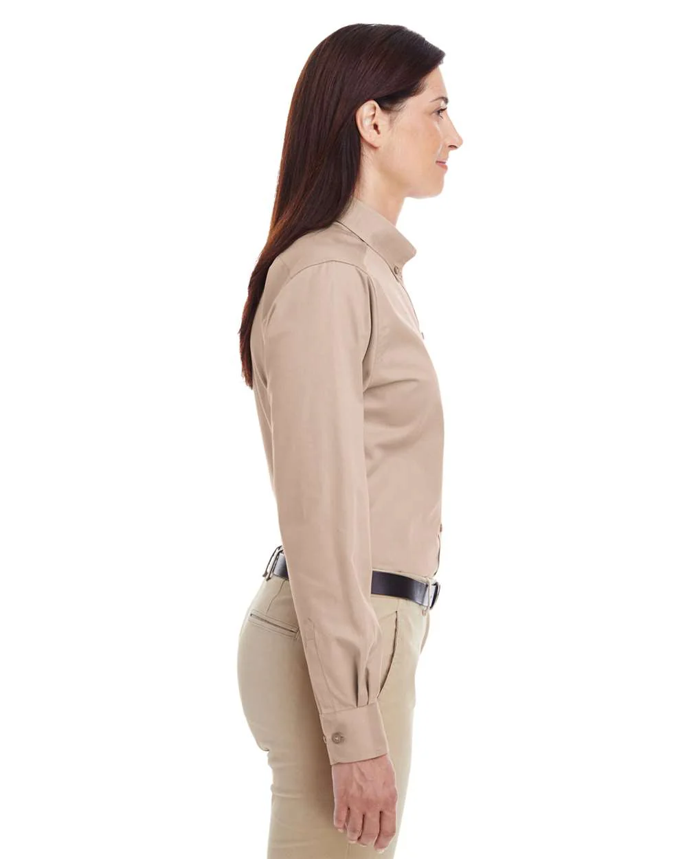 Harriton-M581W-Women's Foundation Cotton Twill Shirt with Teflon - Image 20