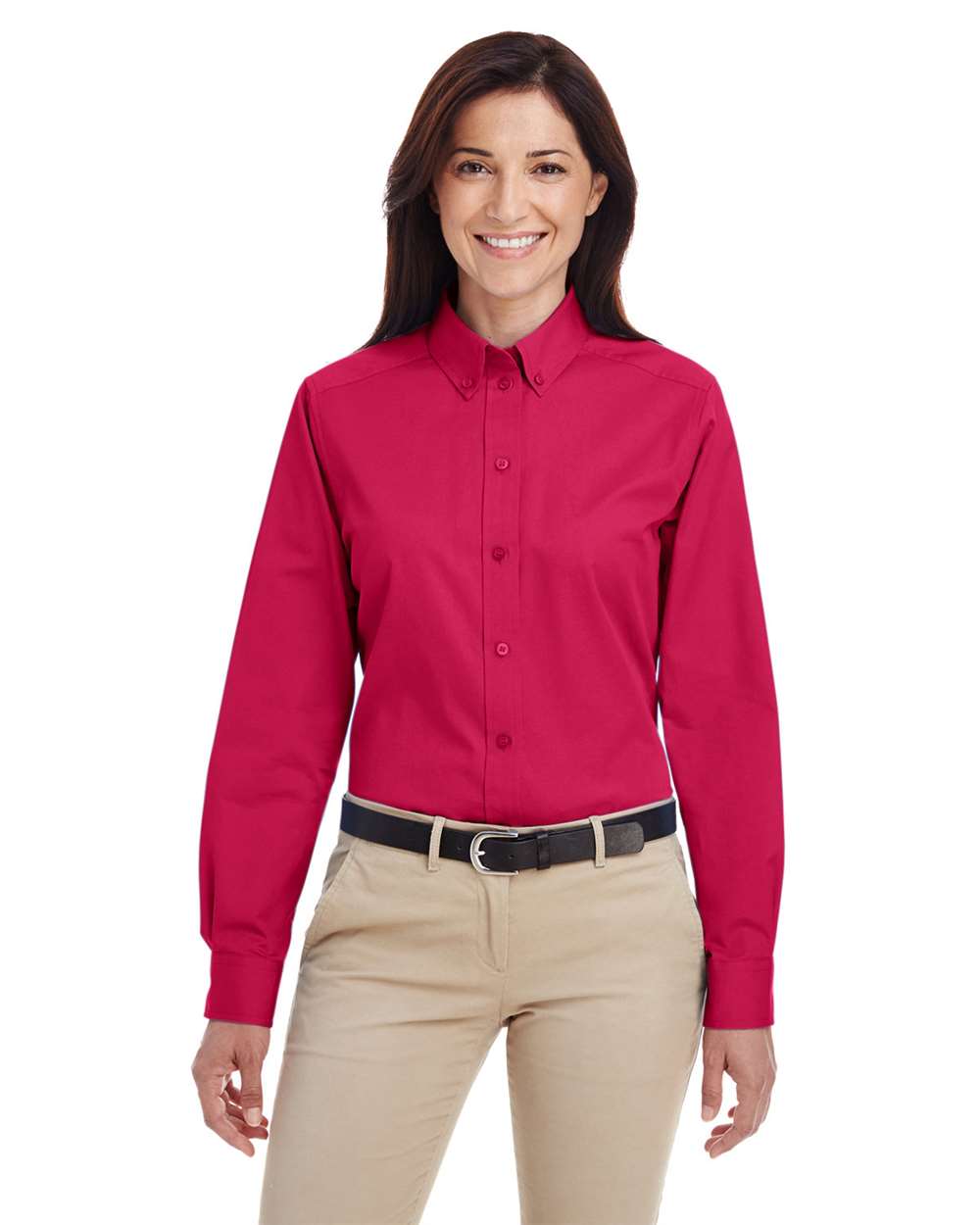 Harriton-M581W-Women's Foundation Cotton Twill Shirt with Teflon - Image 23