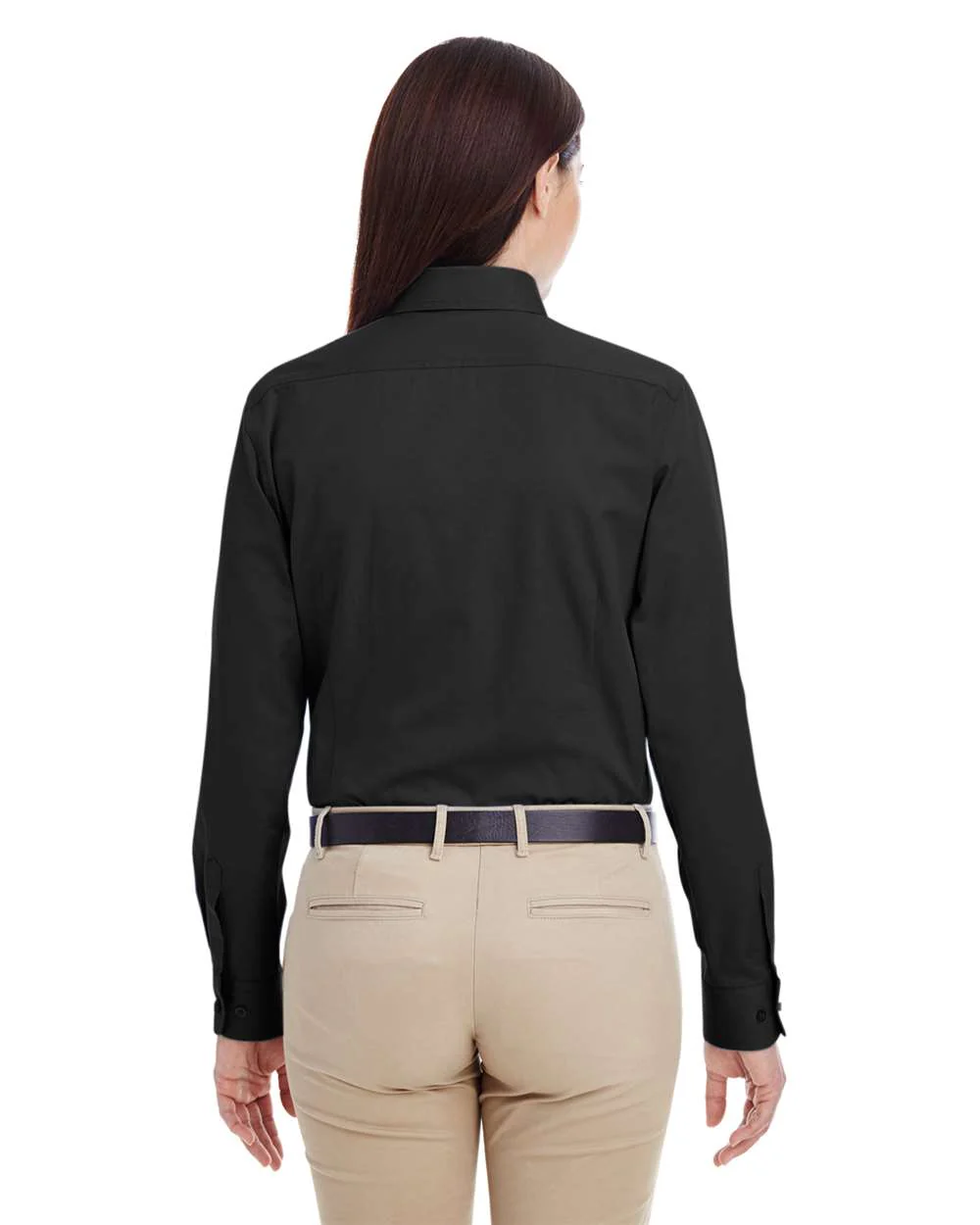 Harriton-M581W-Women's Foundation Cotton Twill Shirt with Teflon - Image 4