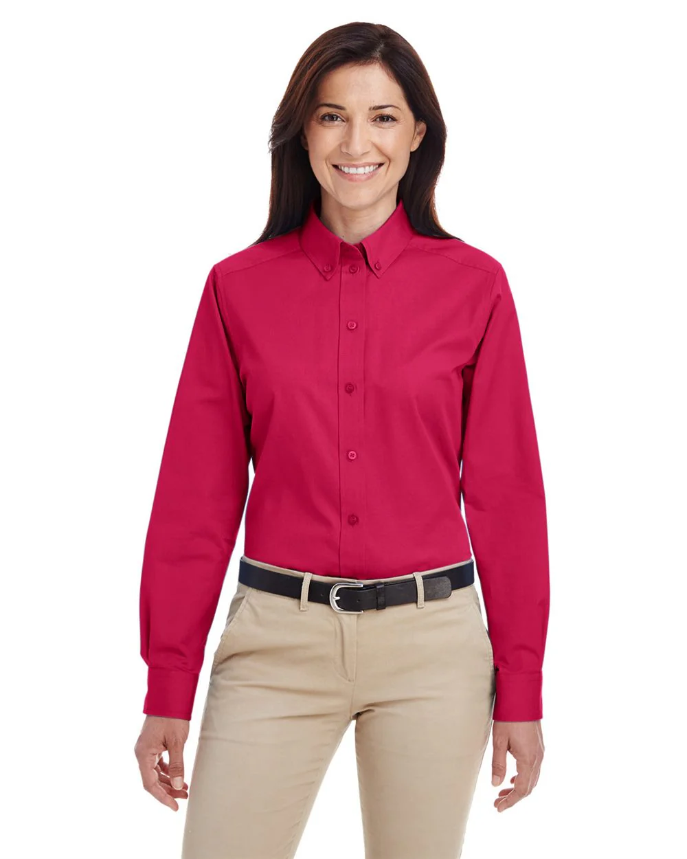 Harriton-M581W-Women's Foundation Cotton Twill Shirt with Teflon - Image 5