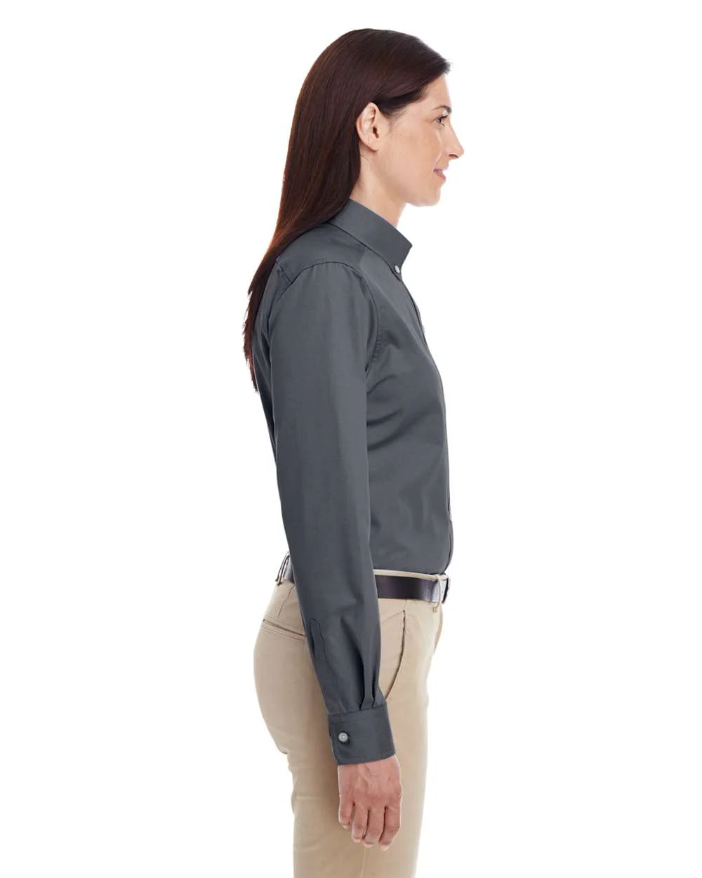 Harriton-M581W-Women's Foundation Cotton Twill Shirt with Teflon - Image 8