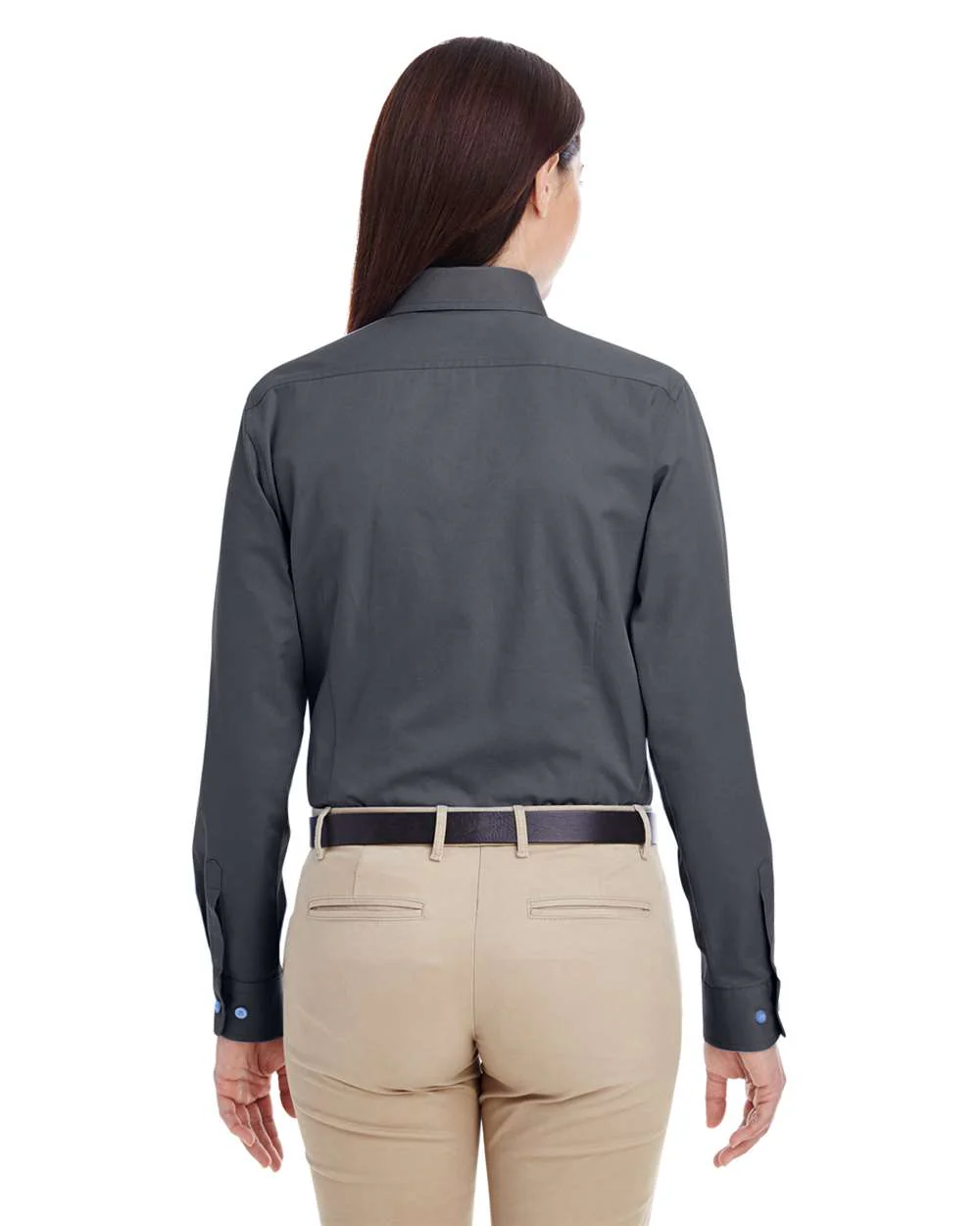 Harriton-M581W-Women's Foundation Cotton Twill Shirt with Teflon - Image 9