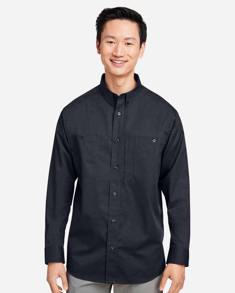 Harriton-M585L-Men's Advantage IL Long Sleeve Workshirt - Image 4
