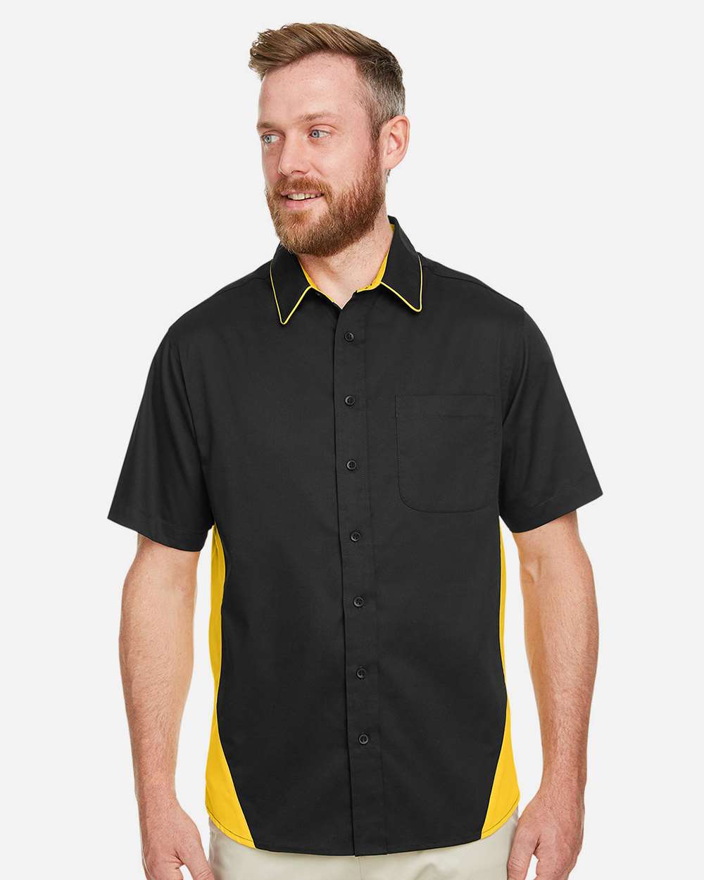 Harriton-M586-Men's Flash IL Colorblock Shirt - Image 11