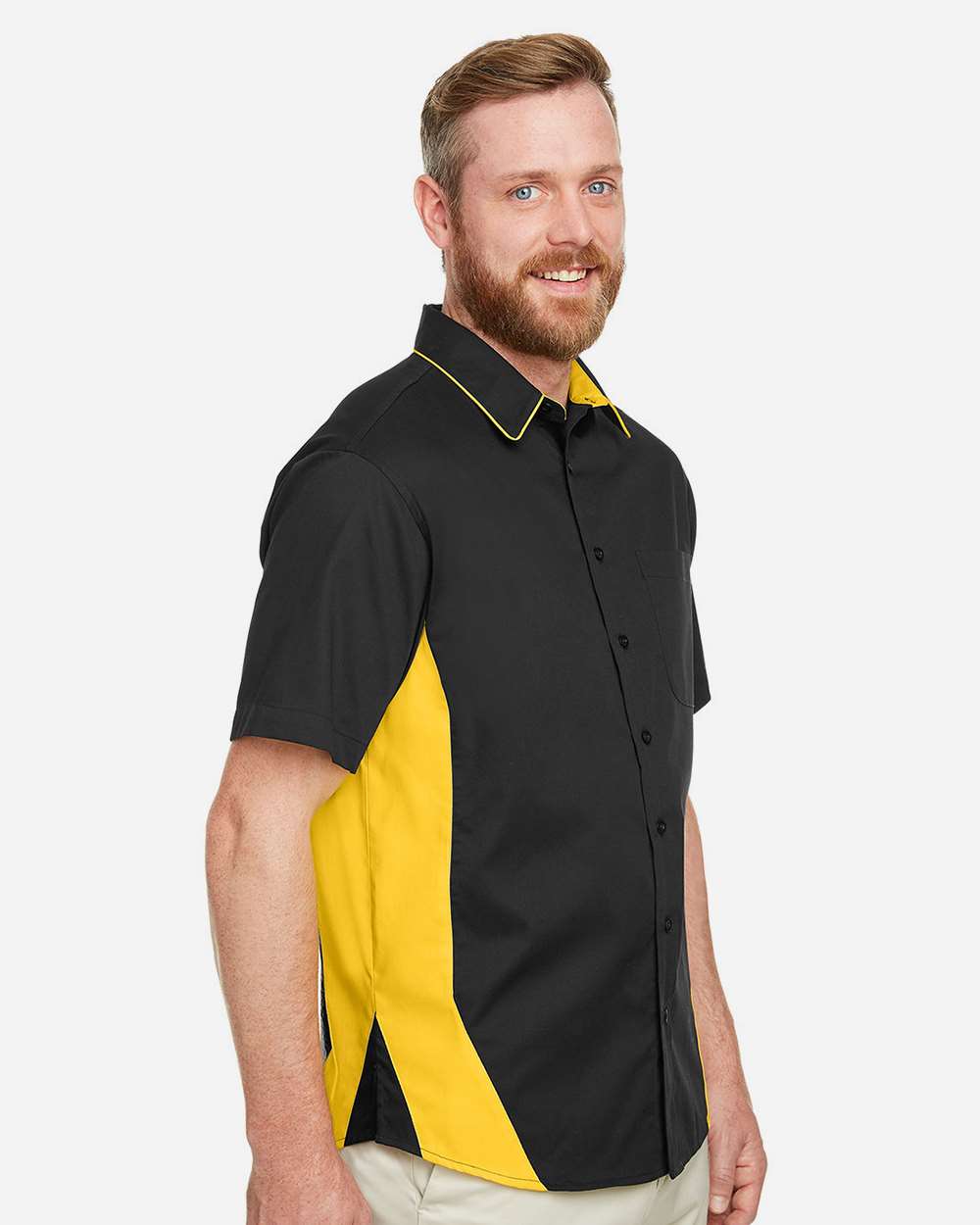 Harriton-M586-Men's Flash IL Colorblock Shirt - Image 12
