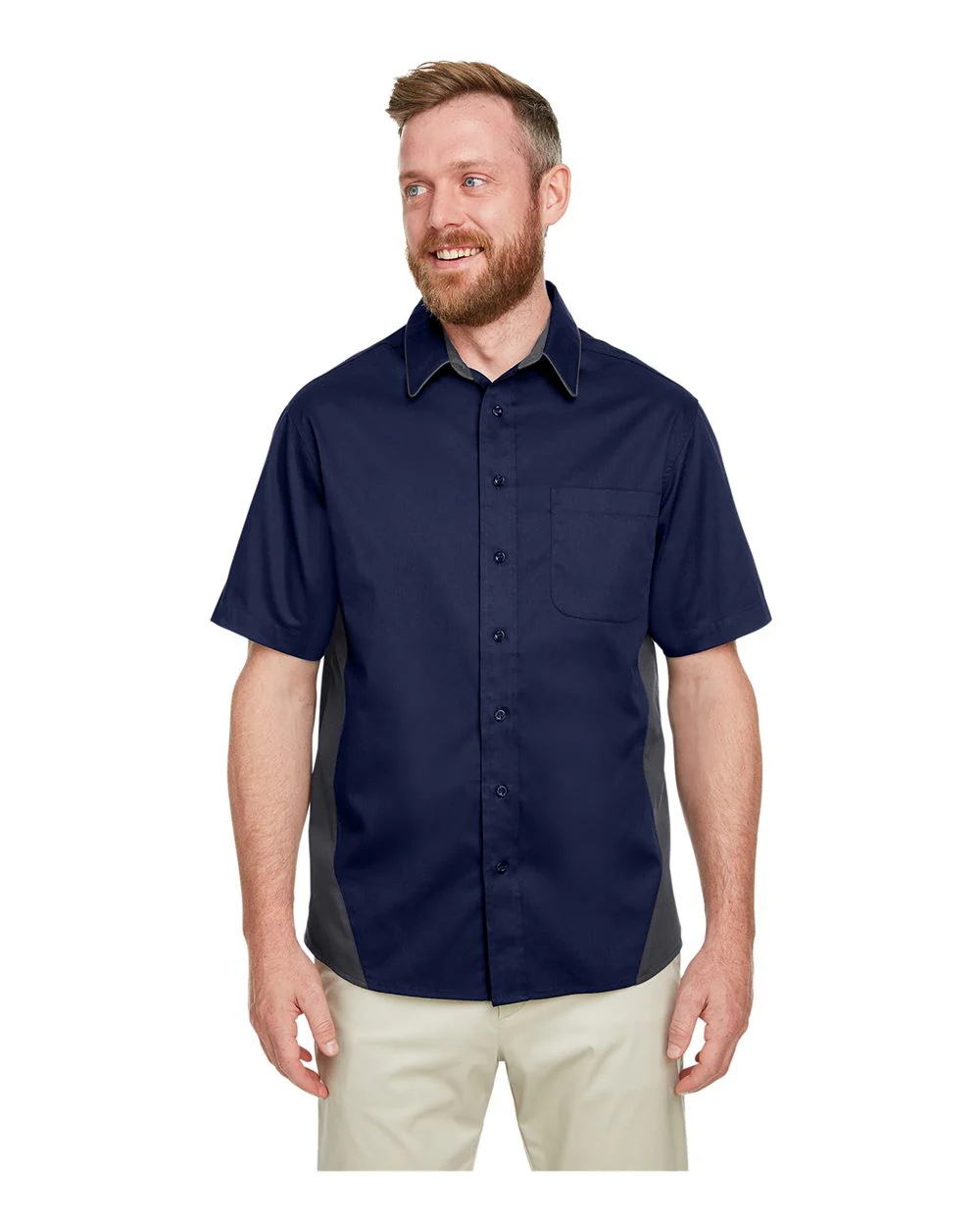 Harriton-M586-Men's Flash IL Colorblock Shirt - Image 23