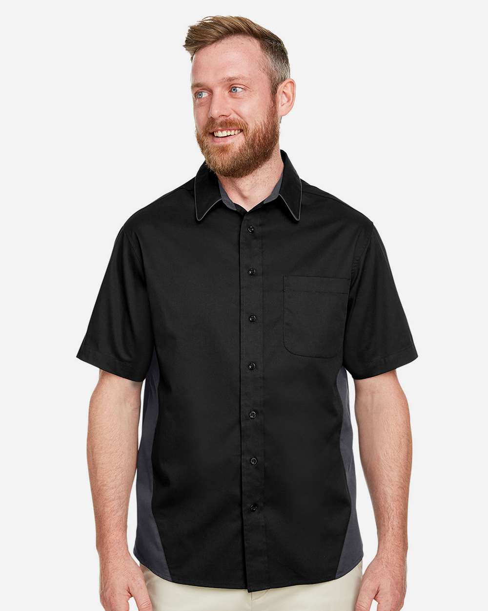 Harriton-M586-Men's Flash IL Colorblock Shirt - Image 4