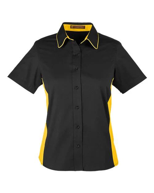 Harriton-M586W-Women's Flash IL Colorblock Shirt - Image 10