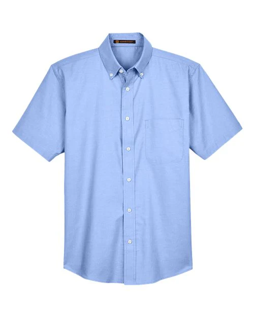 Harriton-M600S-Men's Oxford Short Sleeve with Stain-Release - Image 24