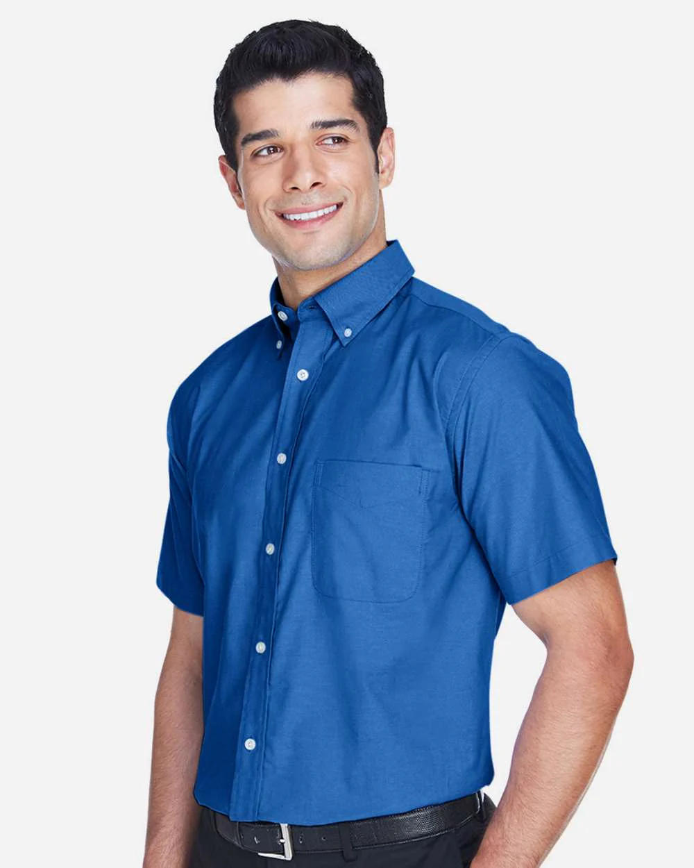 Harriton-M600S-Men's Oxford Short Sleeve with Stain-Release - Image 4
