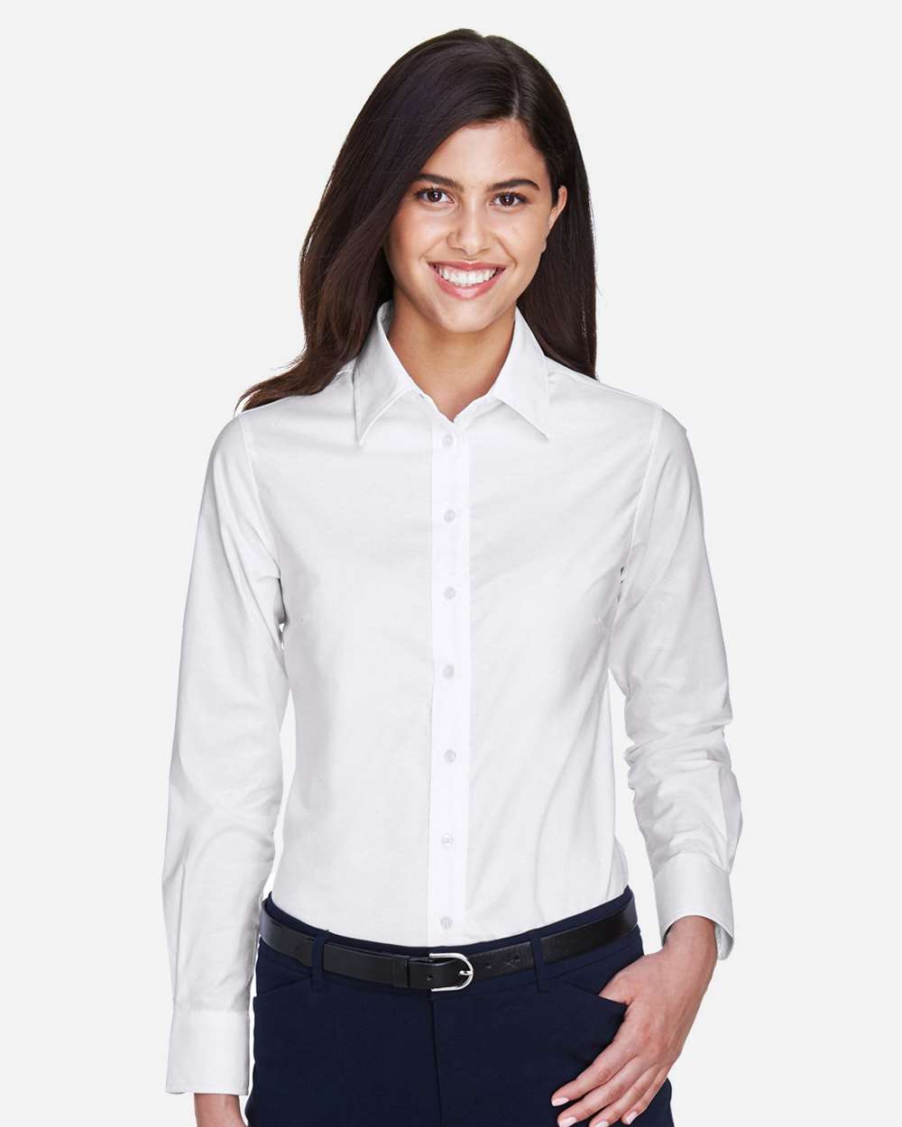Harriton-M600W-Women's Long Sleeve Oxford Dress Shirt - Image 19