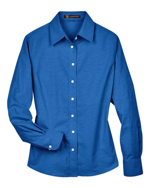 Harriton-M600W-Women's Long Sleeve Oxford Dress Shirt - Image 22