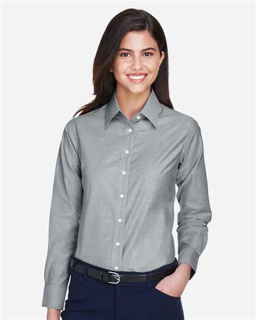 Harriton-M600W-Women's Long Sleeve Oxford Dress Shirt - Image 23